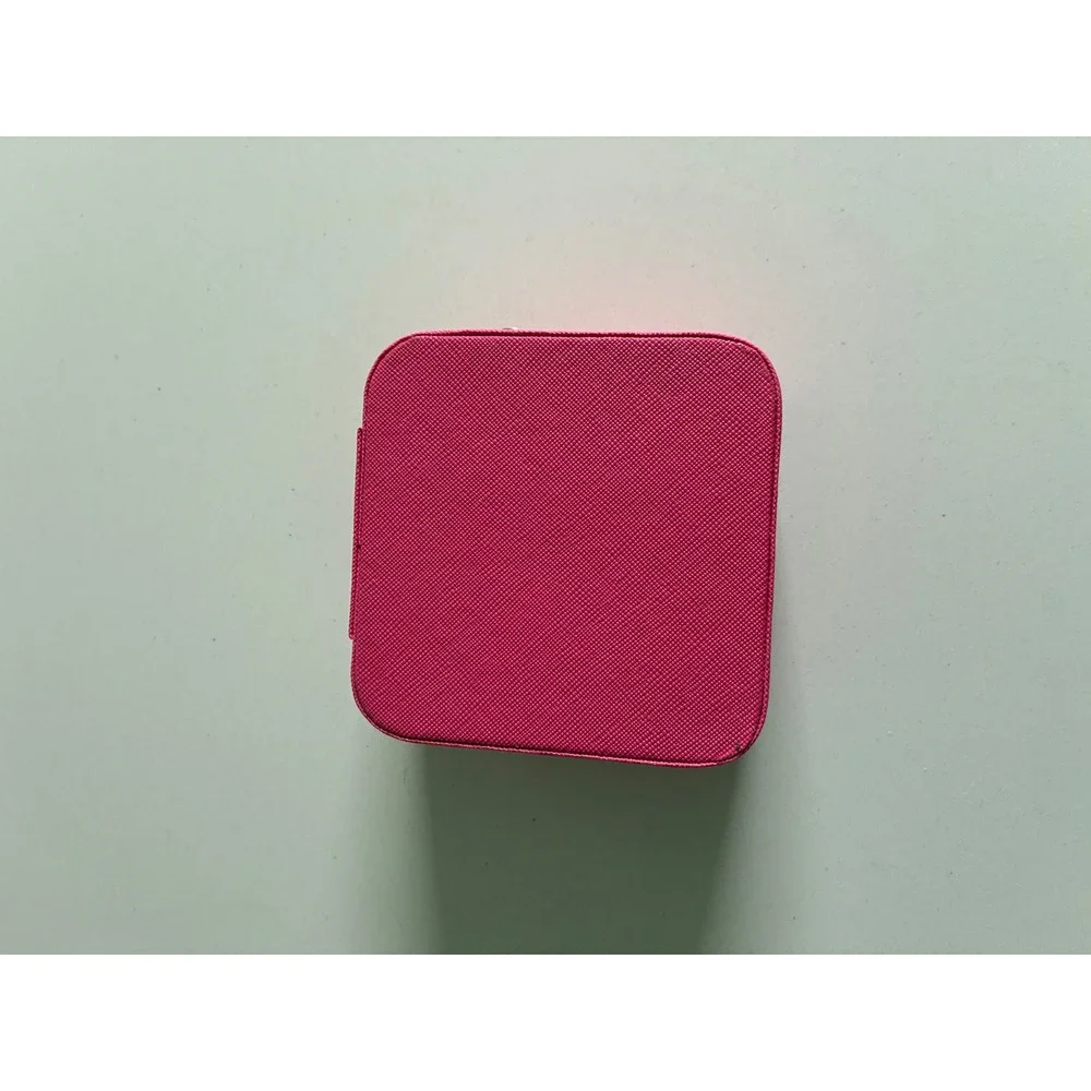 Pink Travel Jewelry Organizer Box Zippered Case Storage Portable‎ Small